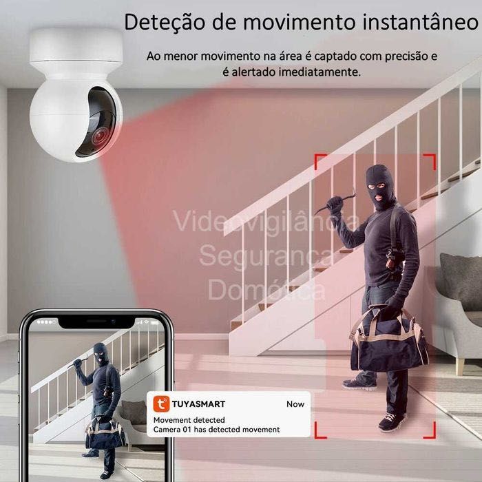 Câmara * PTZ * WiFi * Sem Fios * Tuya * Auto tracking