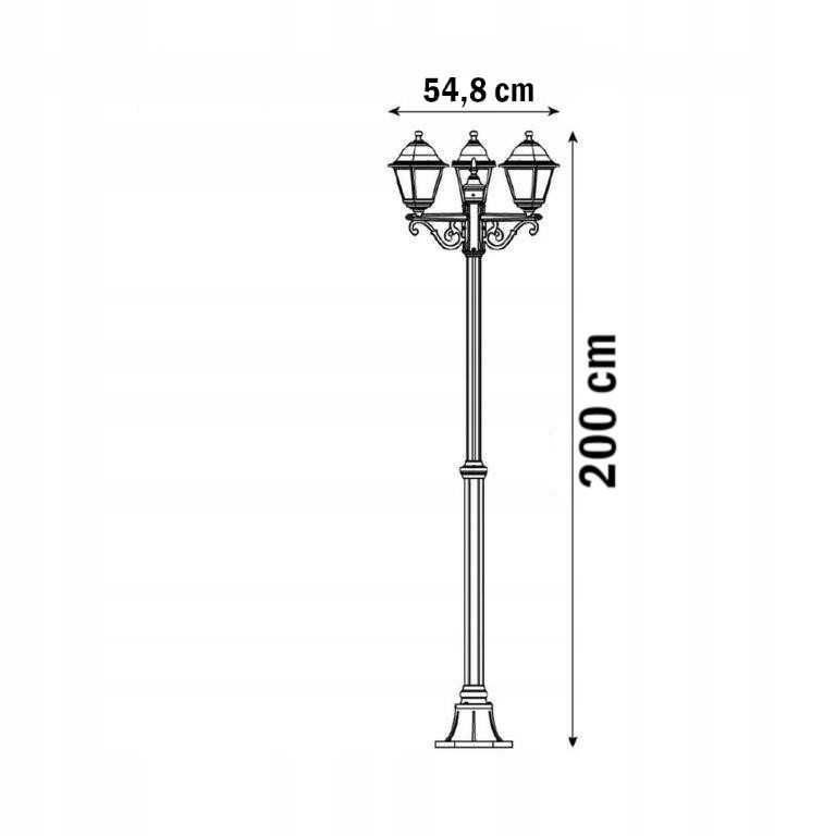 Latarnia ogrodowa stojąca lampa zewnętrzna 200 cm
