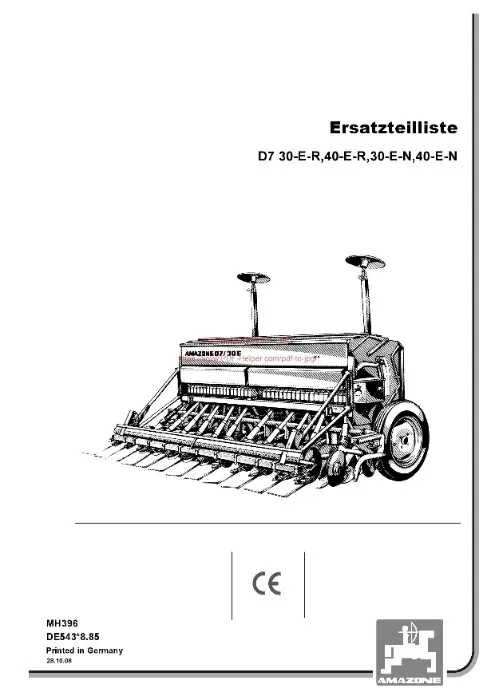 Katalog części siewnika Amazone D7 30-E-R_40-E-R_30-E-N_40-E-N