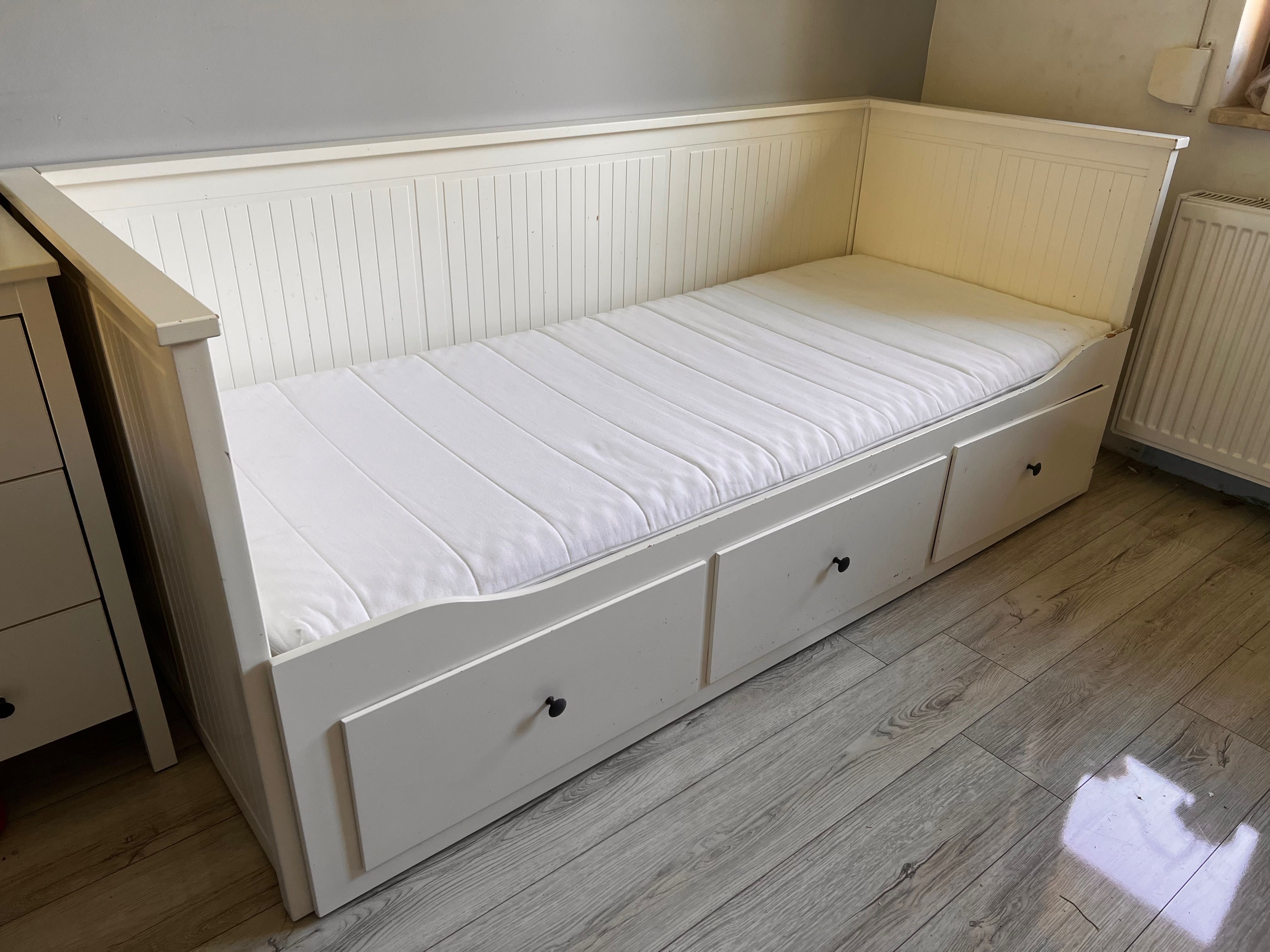 Lozko ikea Hemnes leżanka rozkładane  materac komplet tanio