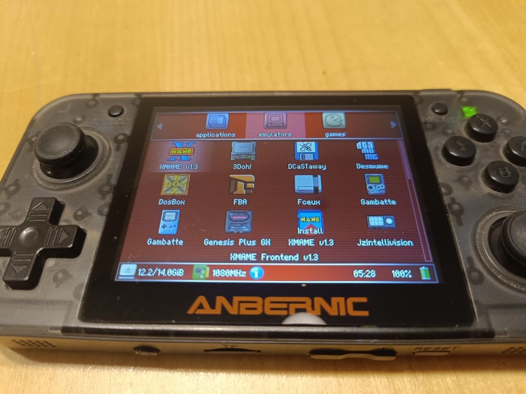 Konsola retro Anbernic RG350 IPS | Emulatory PS1, GBA, SNES + microSD