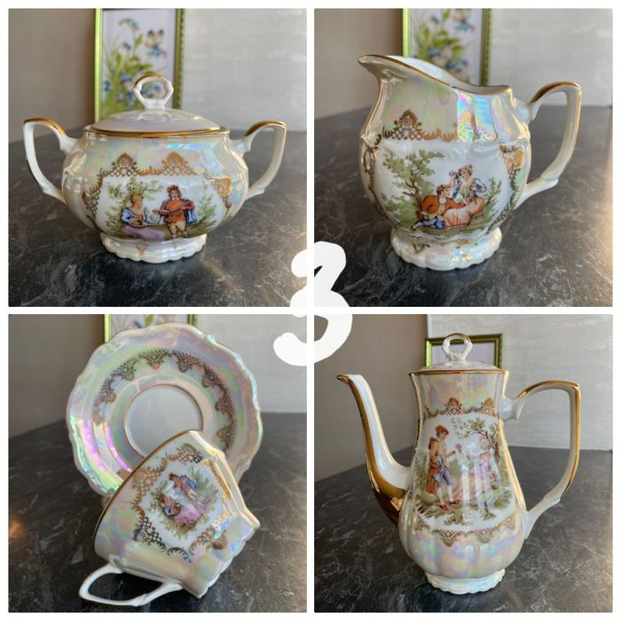 сервиз СССР сервіз кобальт посуд бутон золото вінтаж freiberger