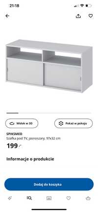 Szafka tv ikea spiksmed szara