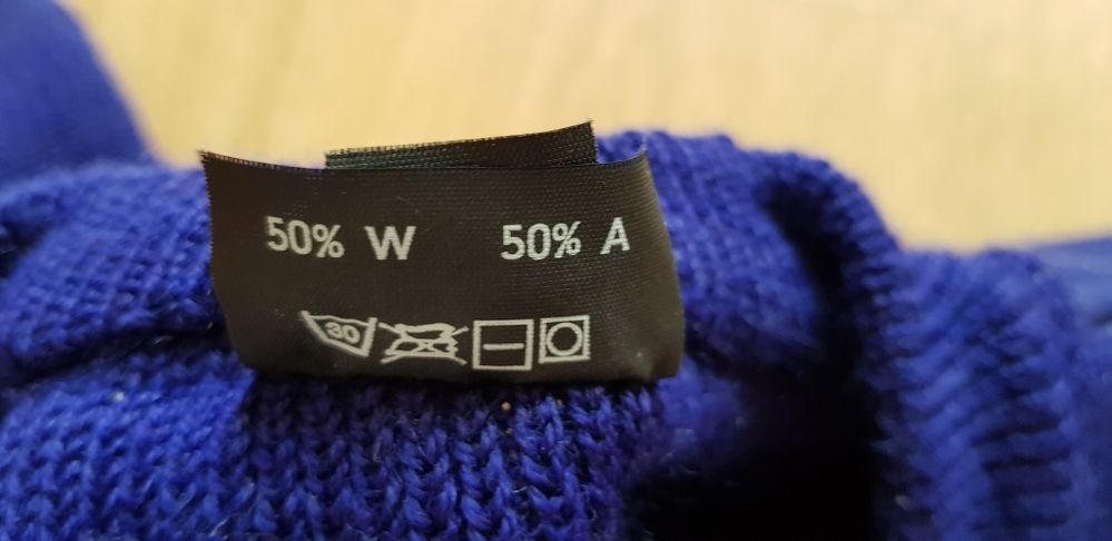 Sweter męski z naszywkami 170/180 wełna 50%