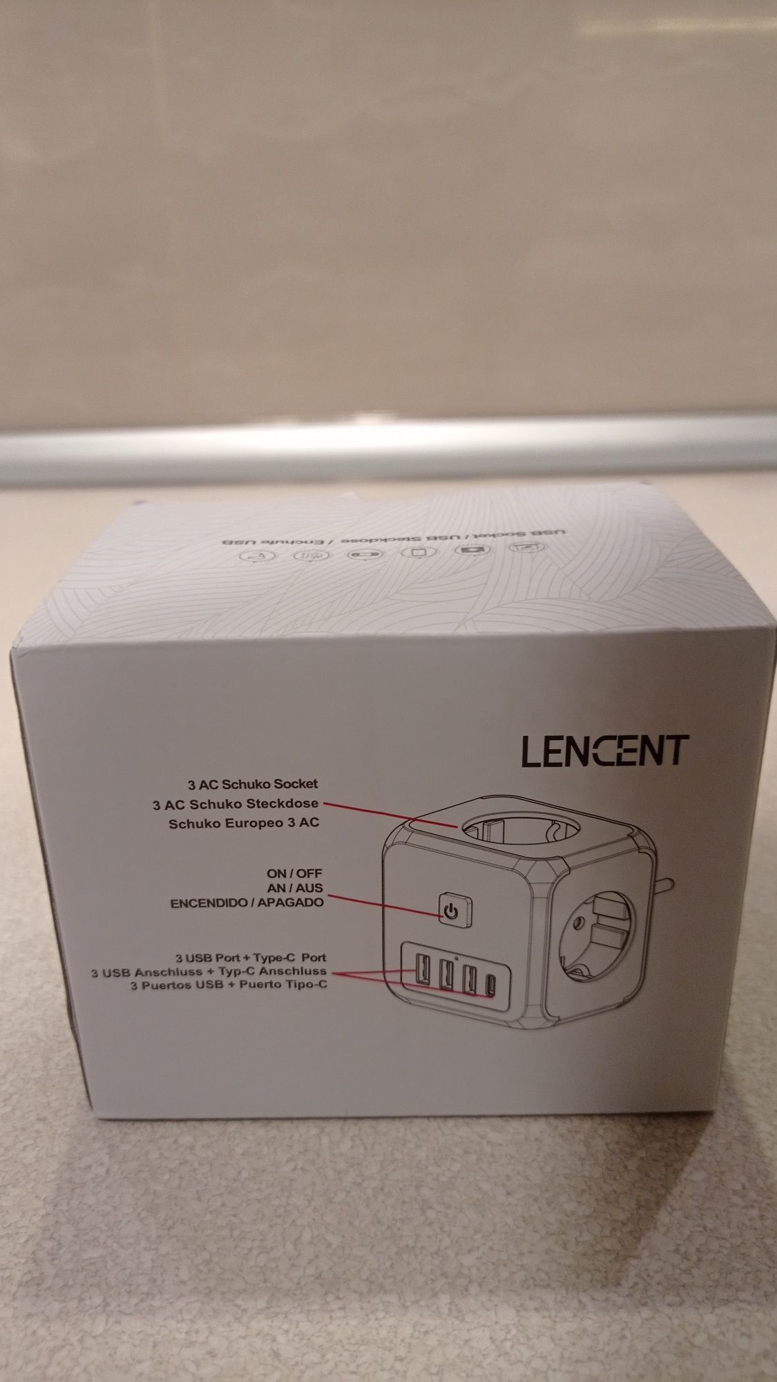 Wtyczka rozgałęźnik Lencent. Przedłużacz USB Lencent. Gniazdo USB