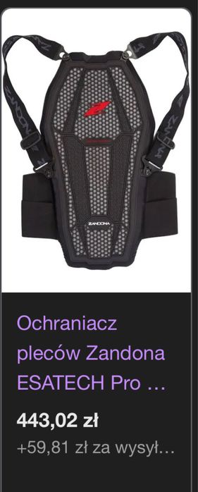 Kamizelka Ochronna Zandona ESATECH BACK PRO X6