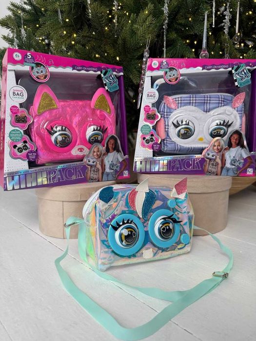 Інтерактивна сумочка (ksy 958-3) кліпає оченятами, звуки, глазками