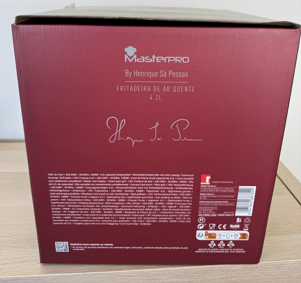 Airfryer MasterPro by Henrique Sá Pessoa ( Nova , ainda em caixa)
