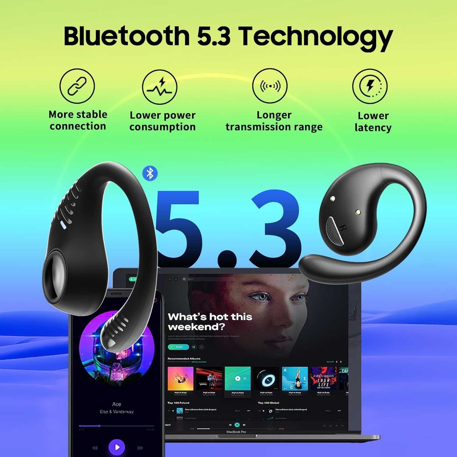 Słuchawki Bluetooth 5.3 Blackview Airbuds 10 czarne SPM274