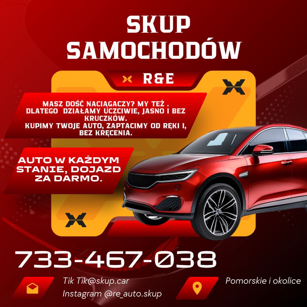 Twoje auto to gotówka – nawet dziś! R&E SKUP AUT