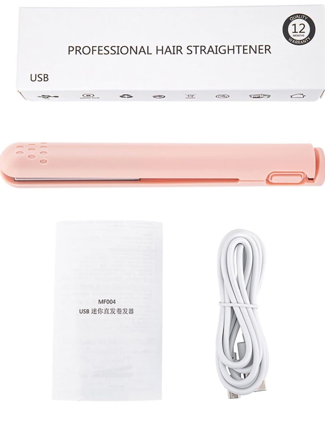 Prostownice do włosów, mini lokówka 2 w 1 Zaciskarki do włosów USB