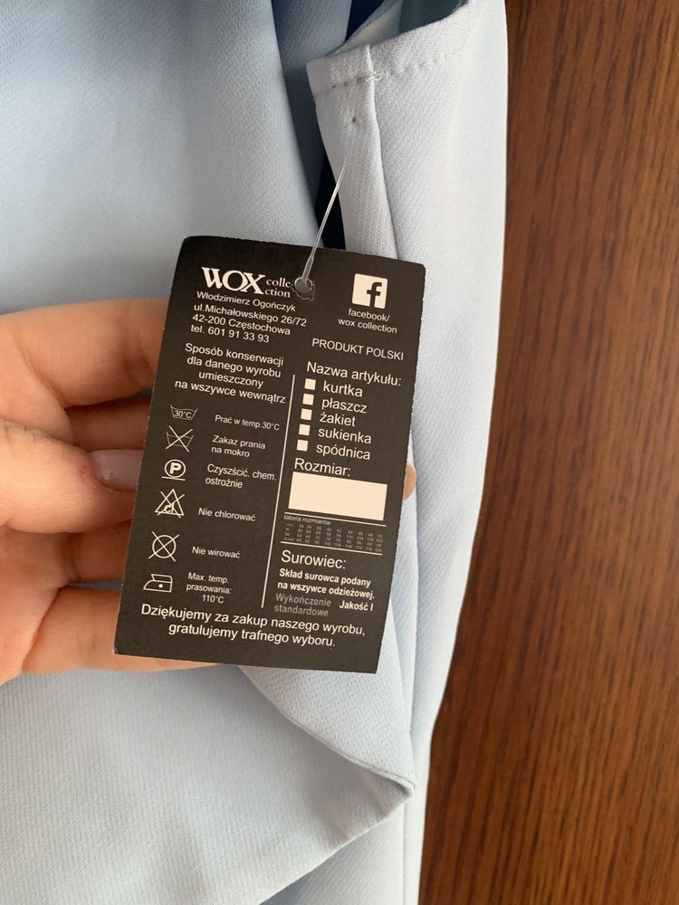 Sukienka błękitna Ptak Moda Rzgów Rozmiar 44 Nowa
