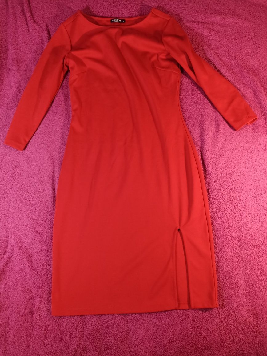 Czerwona sukienka elegancka Tom&Rose L ślub wieczorowa