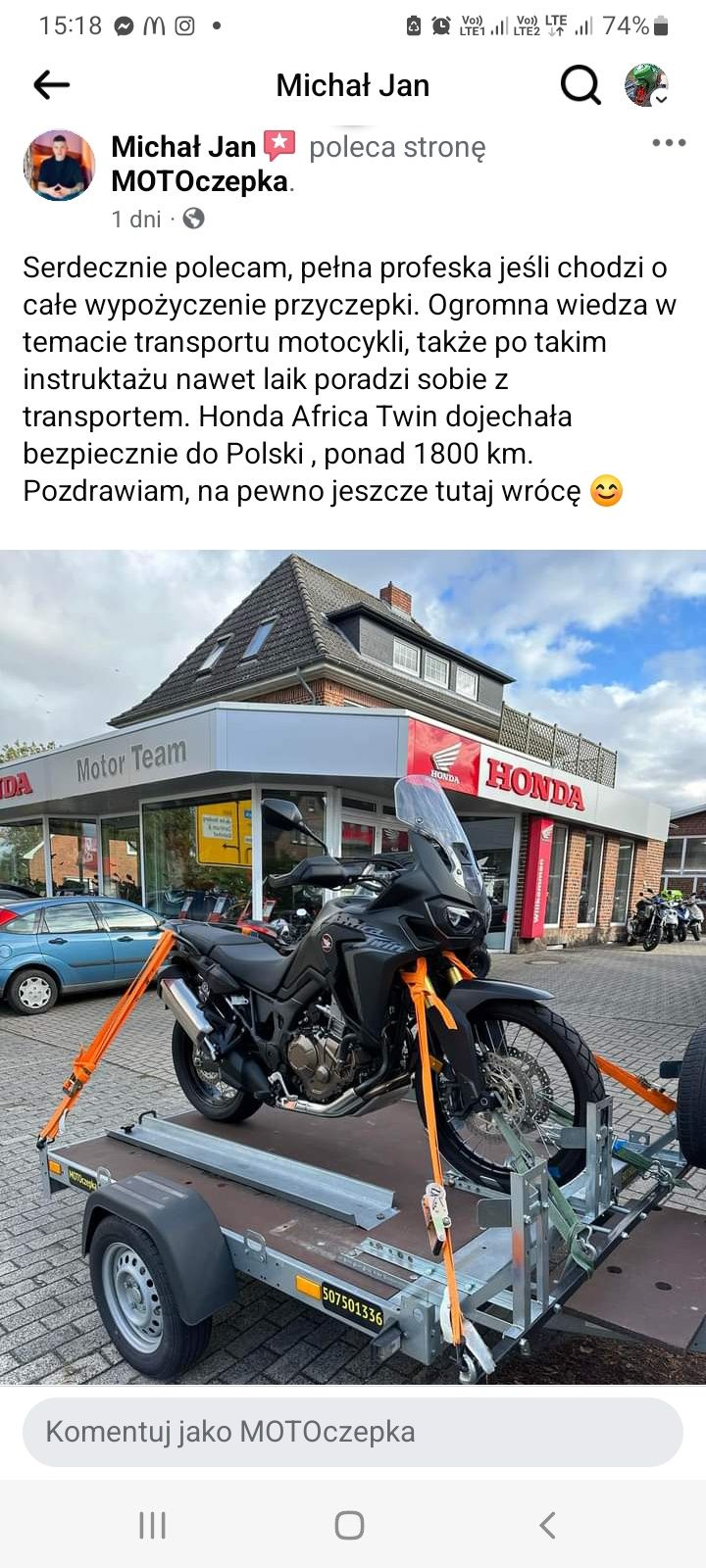 Wynajem wypożyczalnia przyczepa motocyklowa samochodowa quad najazdy