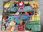 Janod Puzzle sensoryczne 20 elementów Wycieczka do zoo Puzzle tactile