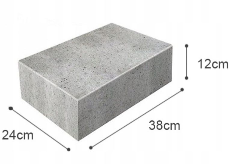 Bloczek betonowy 38x24x12 cm
