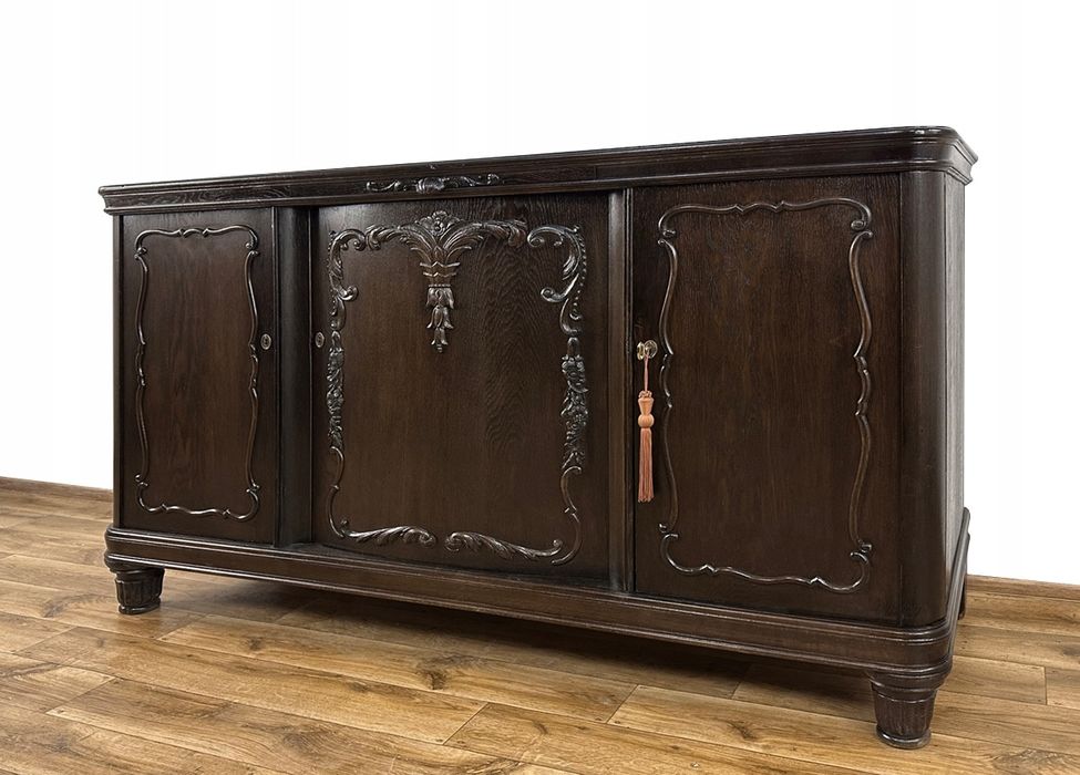 KOMODA rzeźbiona antyk BUFET 5 szuflad SZAFKA pod TV RTV