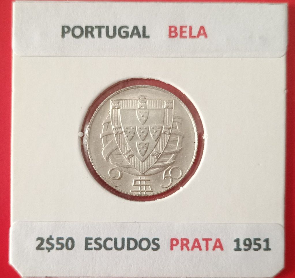 5 Moedas Da  2ª República Portuguesa de 2$50 escudos  « Prata »
