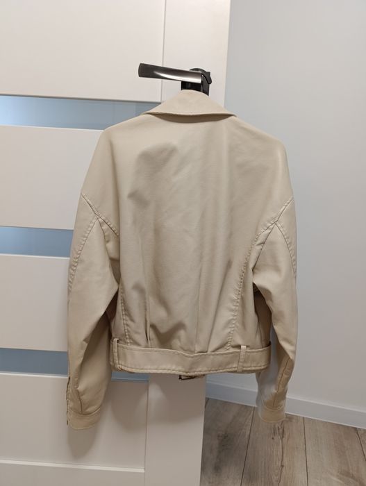 Kurtka damska ramoneska Reserved XS 34 kremowa oversize