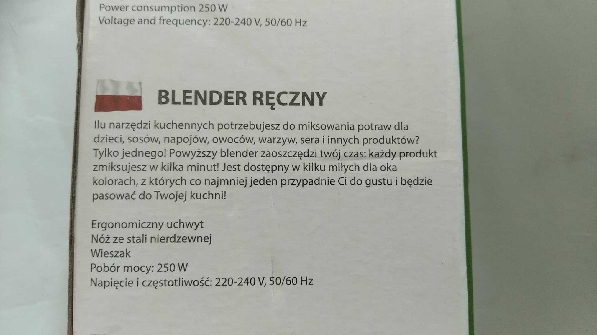 Blender ręczny Esperanza FRAPPE 250 W biały