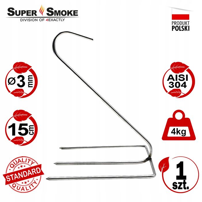Hak Wędzarniczy Super Smoke do kurczaka 3mm Standard 15cm