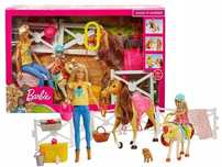 IDEALNA Lalka BARBIE Stadnina KONI ZESTAW Dwa Koniki Dwie Lalki Piesek