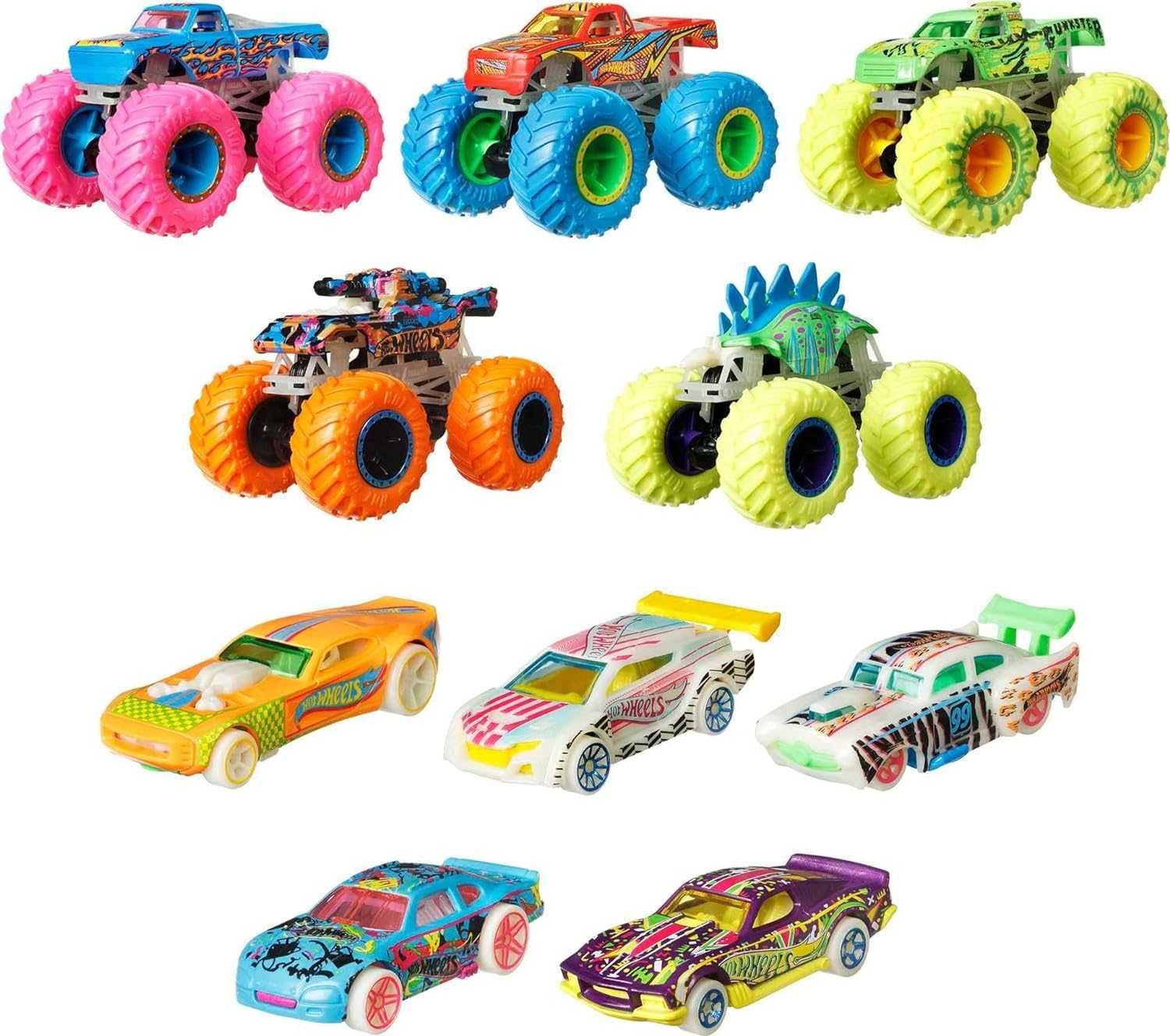 Набір Hot Wheels Monster Trucks Glow in the Dark, світяться в темряві