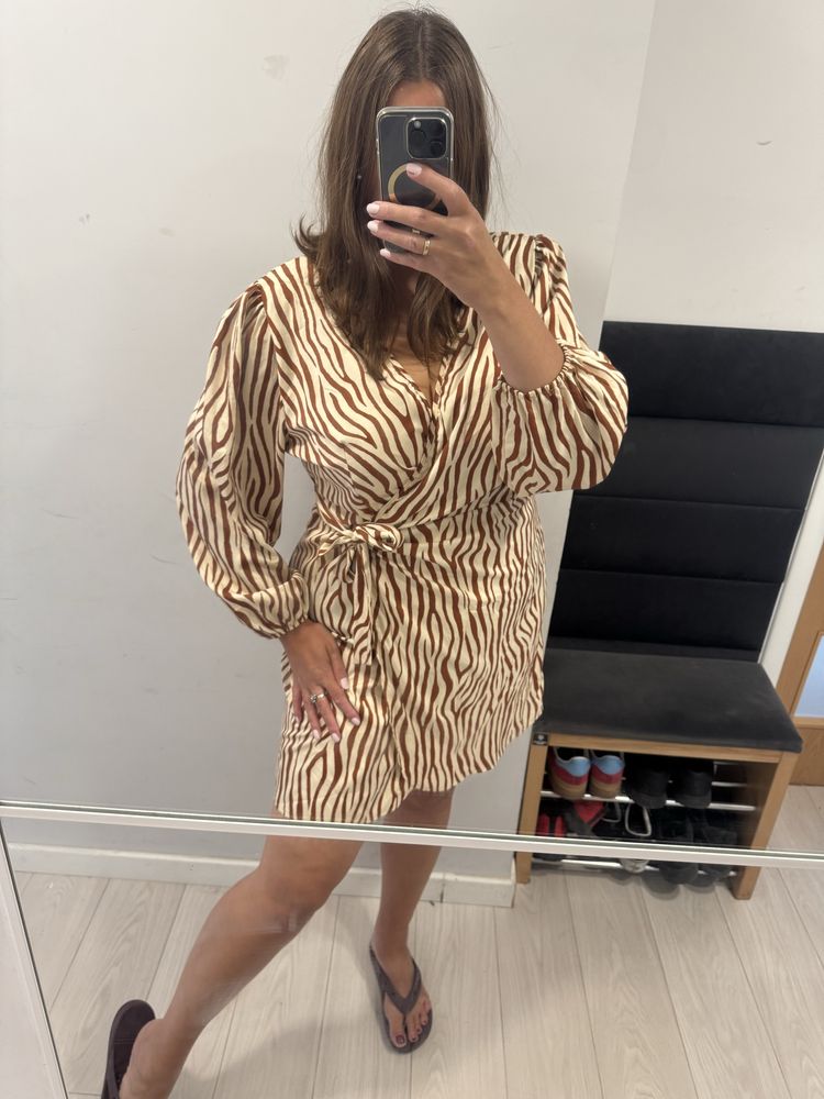 Shein Curve 3XL wiązana kopertowa sukienka