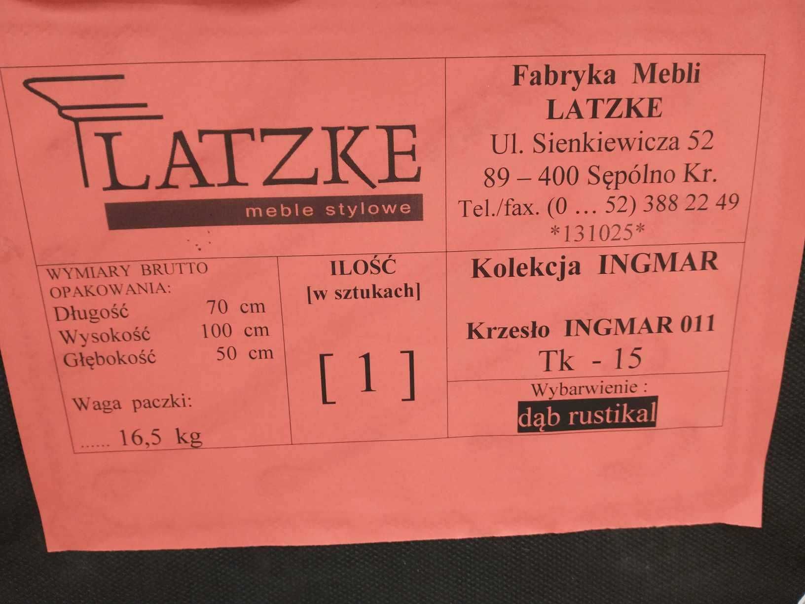 Stół i 6 dębowych krzeseł firmy LATZKE meble Choszczno