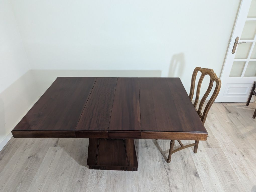 Mesa extensível madeira maciça antiga
