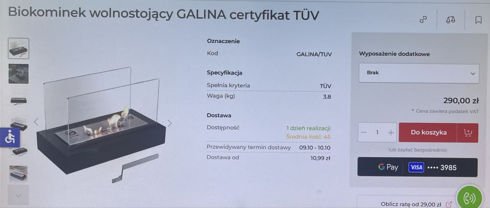 Biokominek do mieszkan i na zewnatrz