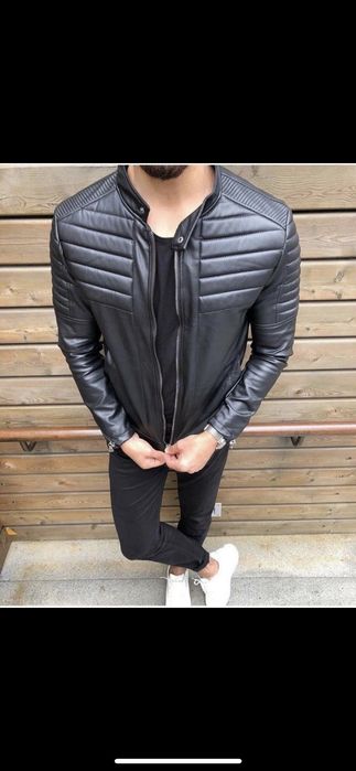 Чоловіча куртка з екошкіри
