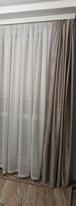 2 Zasłony 140x240 beżowe Fossil Inspire gumowane.