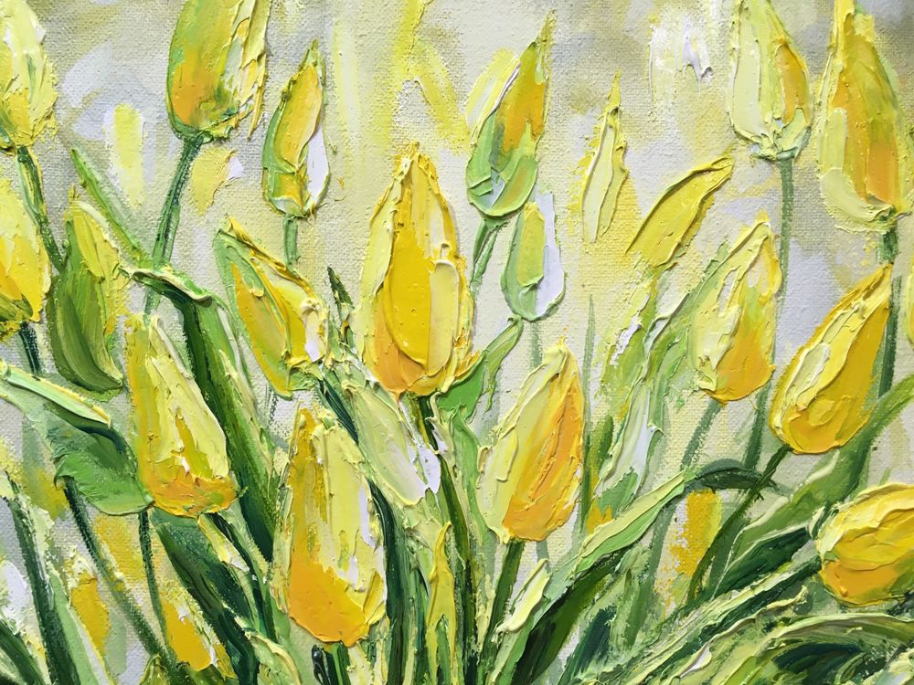 Картина «Желтые тюльпаны»,40*60