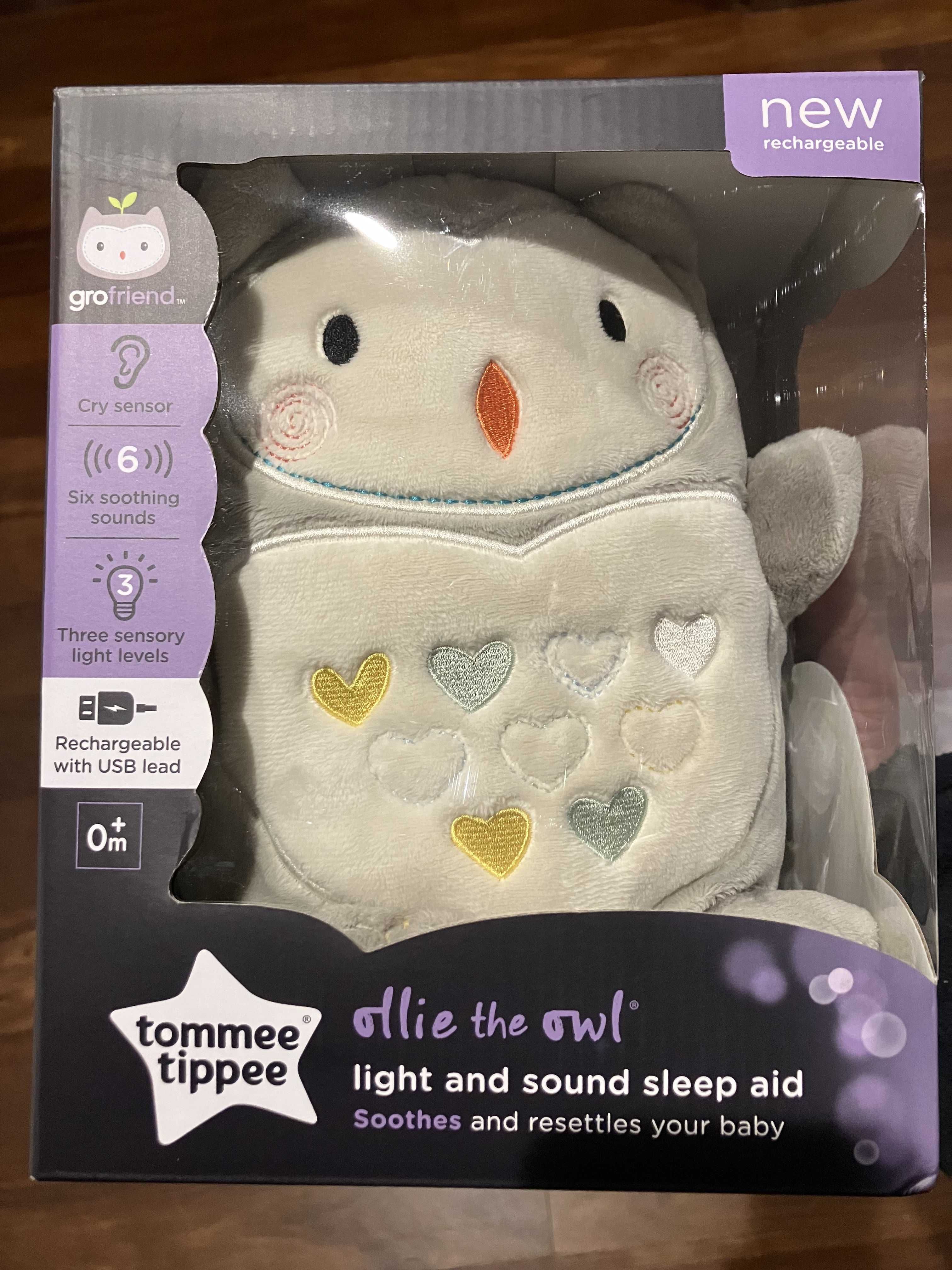 Peluche White Noise Luz e Sons Suaves | Ollie the Owl