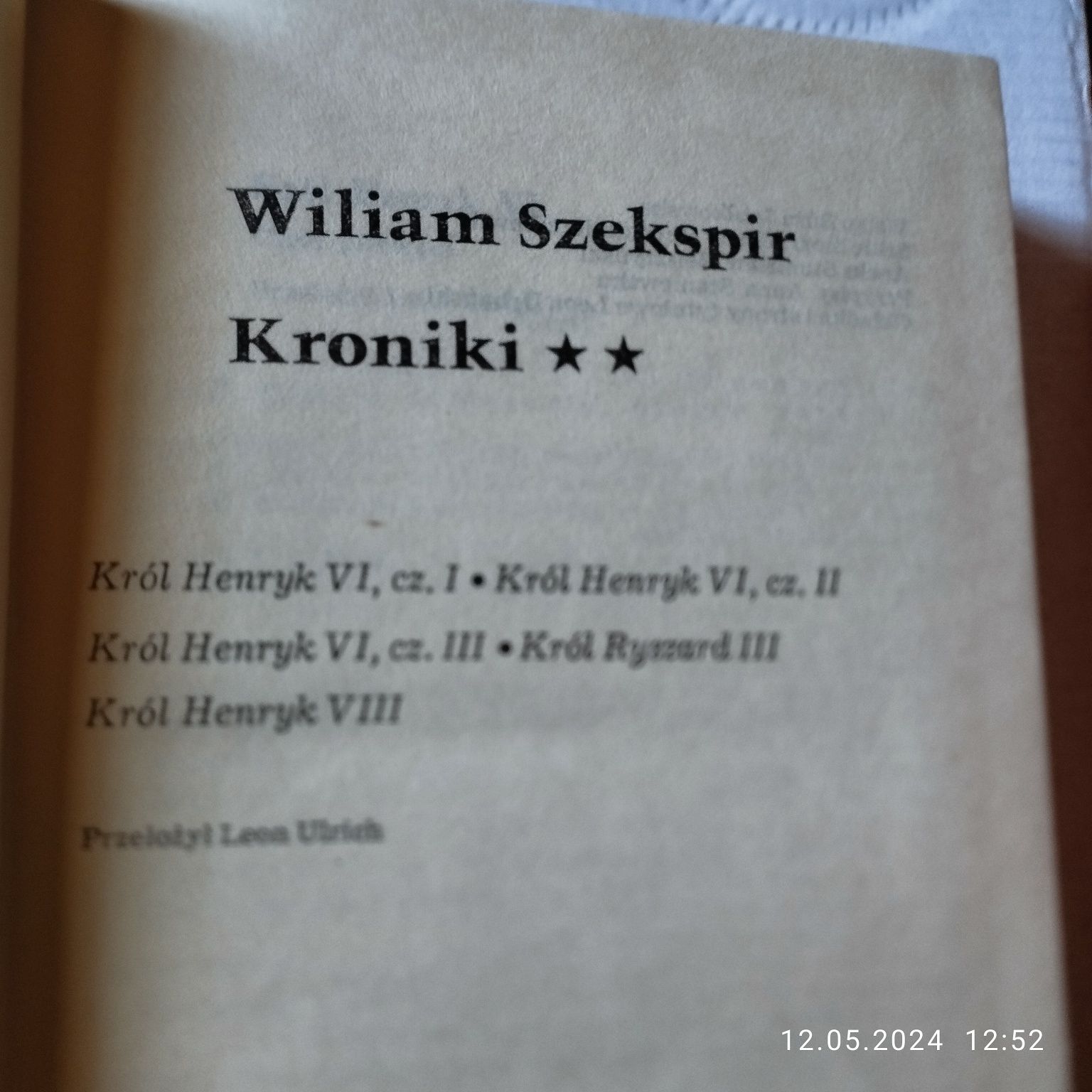 Wiliam Szekspir - Dzieła Dramatyczne .Tom 1,2,4,6.