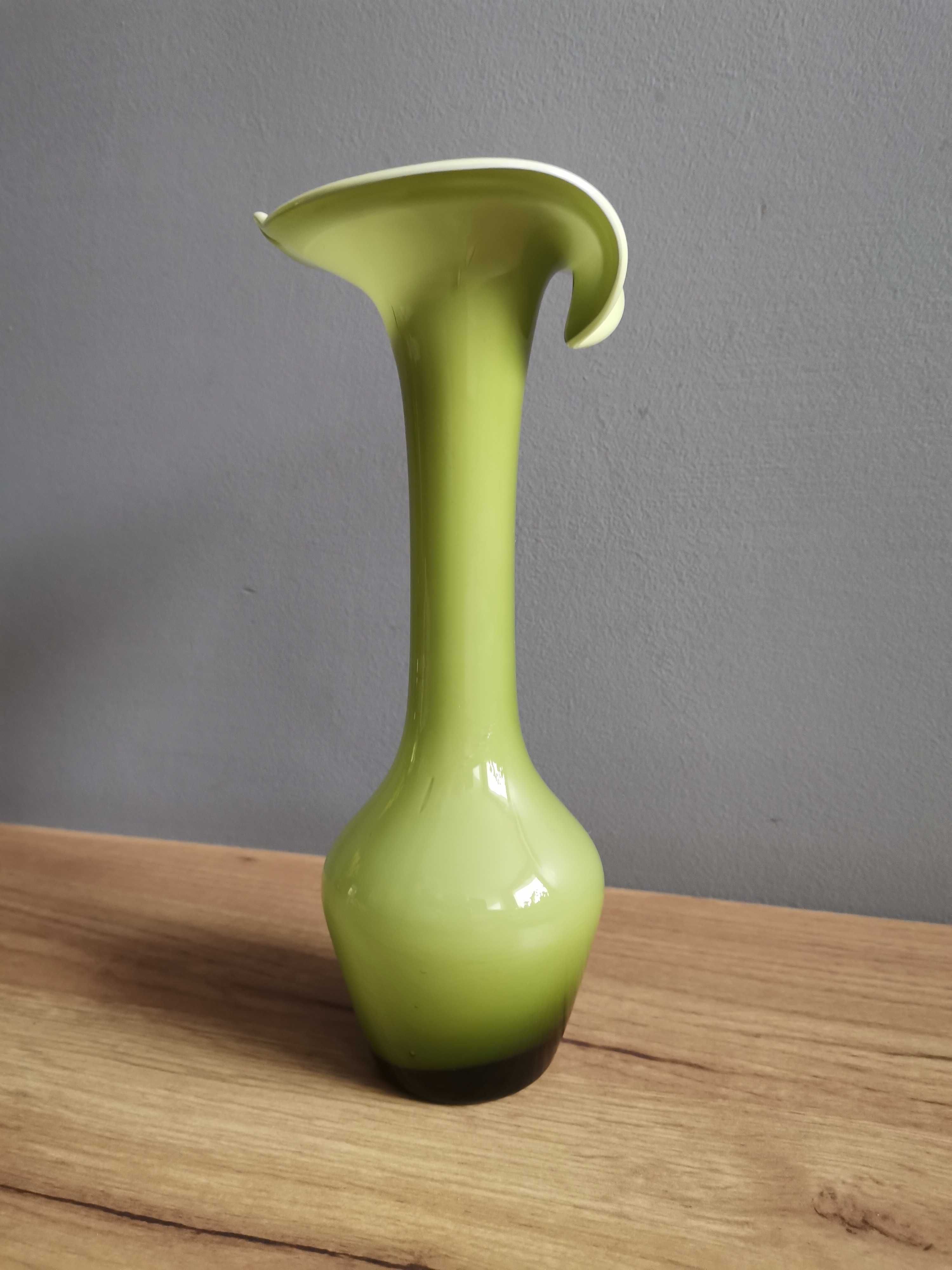 Stary zielony wazon Kalia szkło Murano