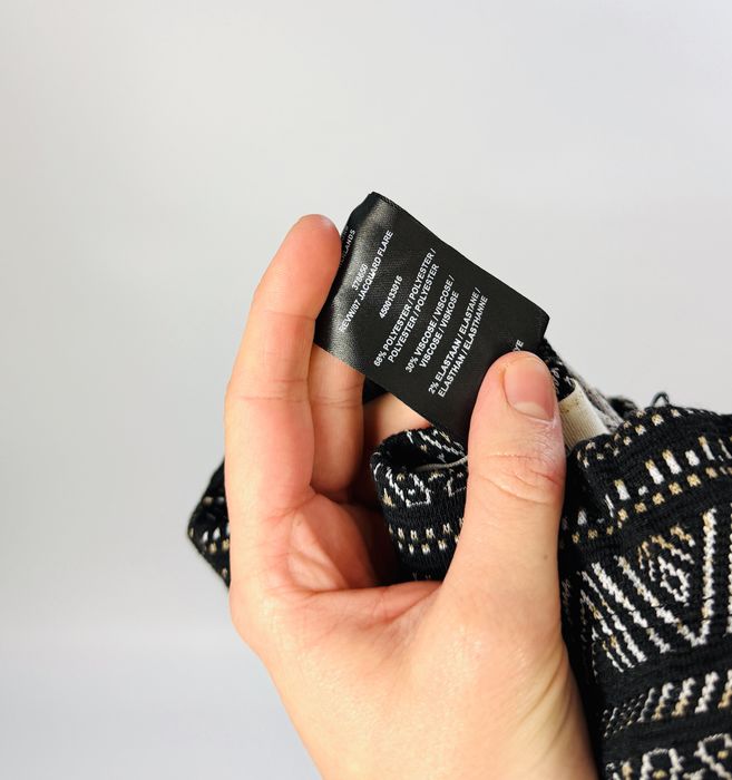 Wzorzyste spodnie dzwony boho M 38