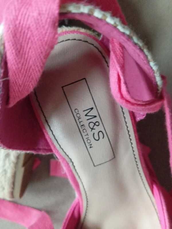 Espadryle Sandałki Koturny 36 Nowe Płótno