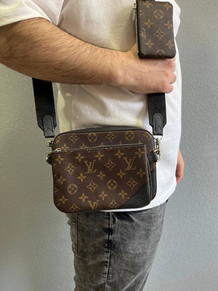 Мужская сумка через плечо 3в1  Louis Vuitton/Чоловіча сумка