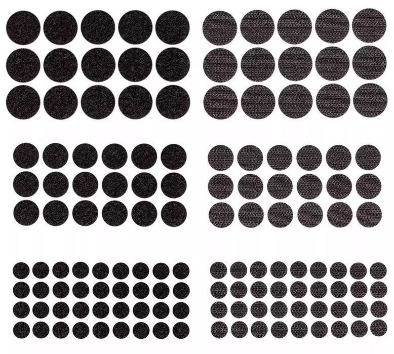 Rzepy samoprzylepne okrągłe czarne 69szt. Dalprint