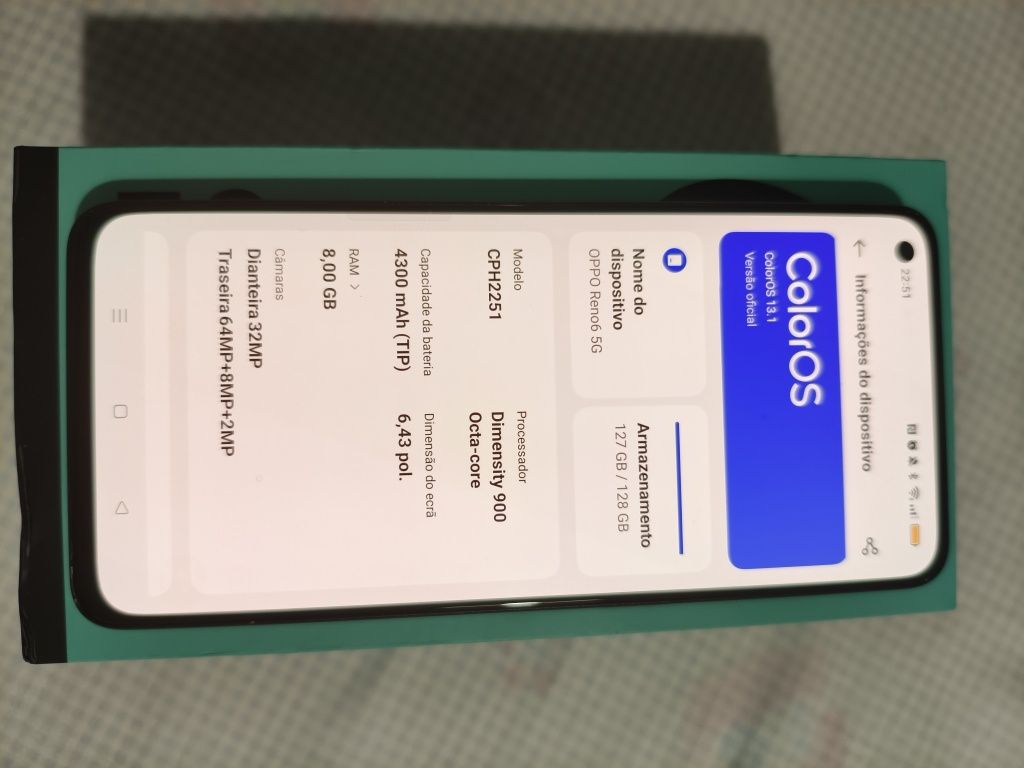 OPPO Reno6 5G 128GB (Excelente Estado - Grade A) Com Caixa Original