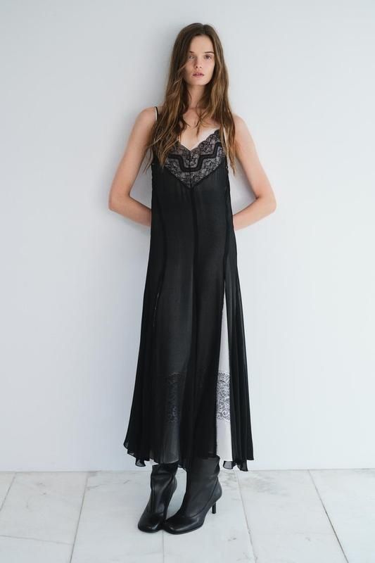 Сукня-сліп zara collection із мереживом