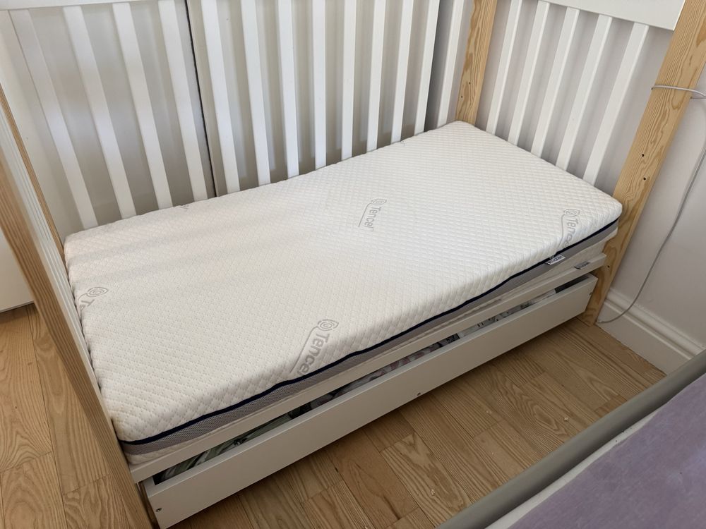 Łóżeczko dziecięce - Klups Iwo + materac Rucken Tencel + poduszka