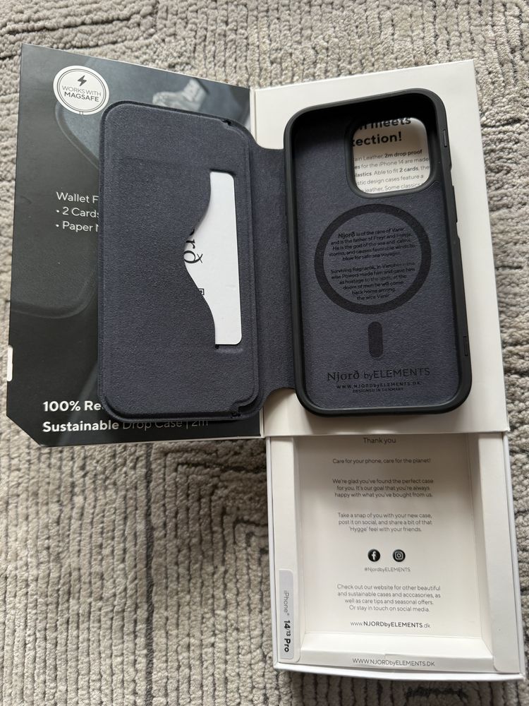 Etui premium NJORD iPhone 14 Pro, ładowanie MagSafe