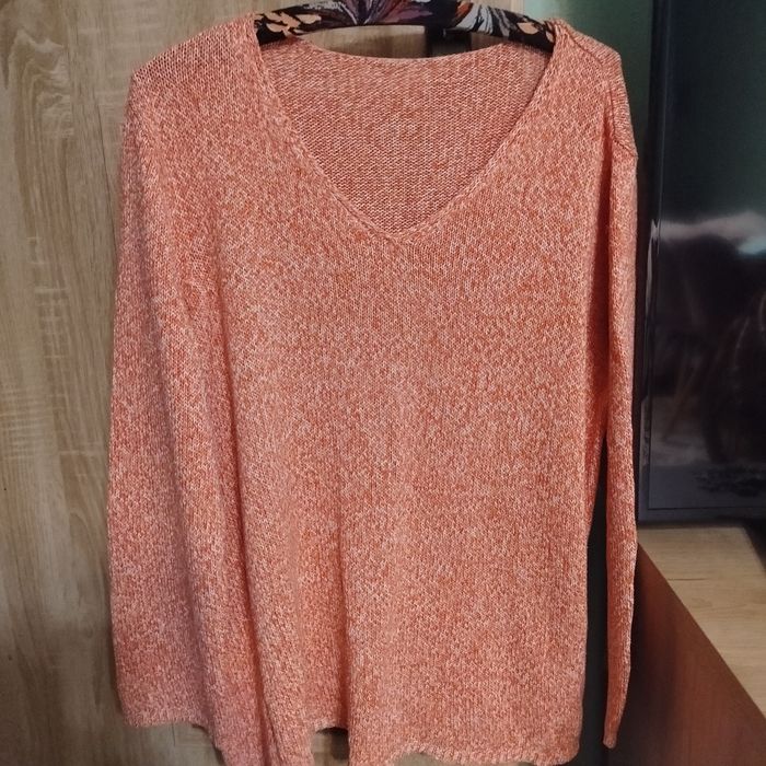 Sweter bluzka damska dekolt długi rękaw XXL