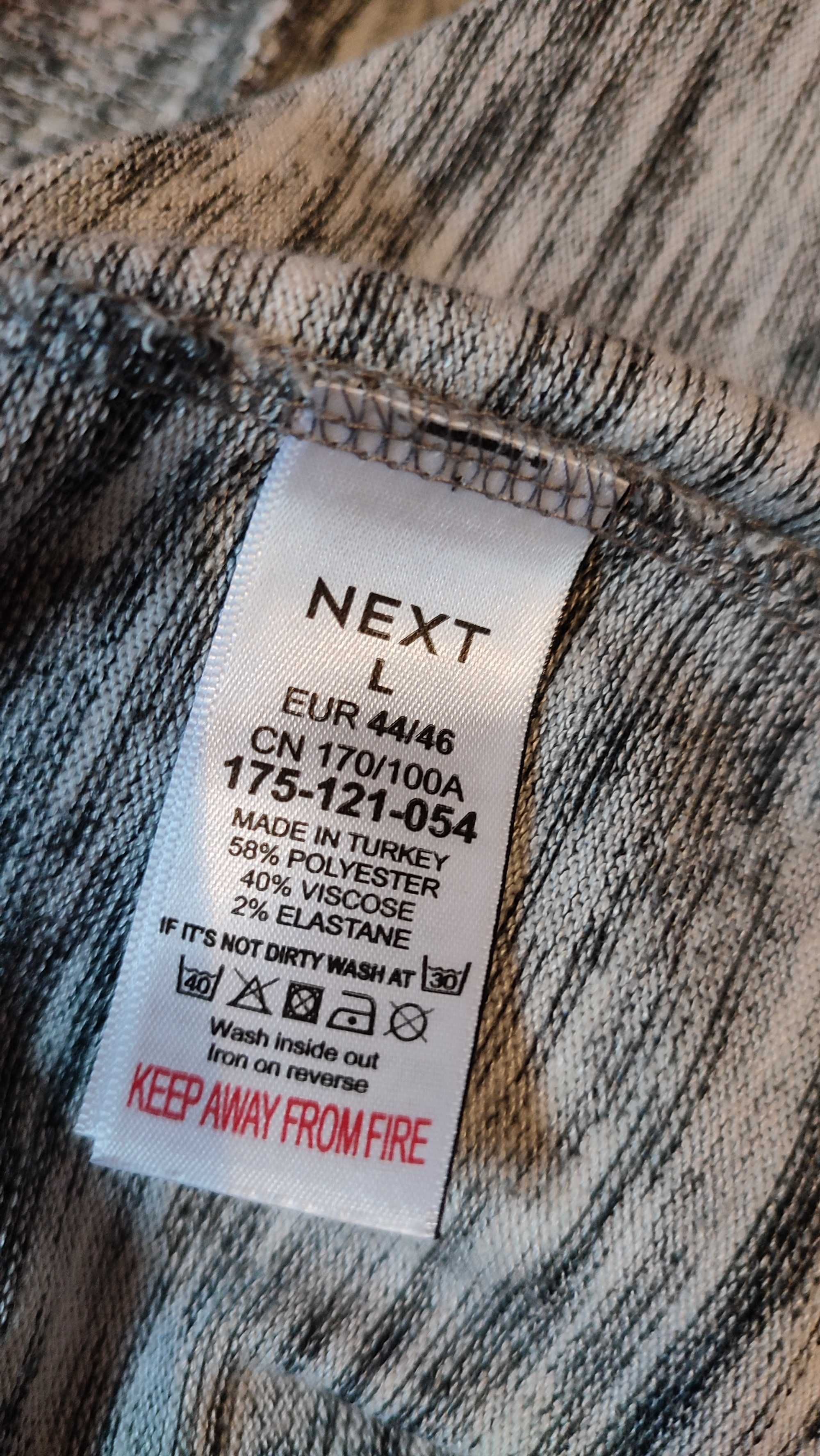 Sweter damski szary z długim rękawem dekolt V plus size 44/46