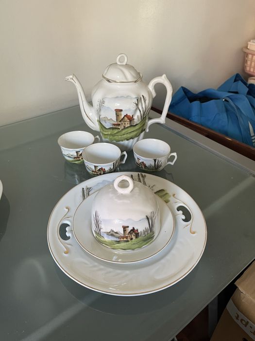 Conjunto de Chá/Café classico em porcelana