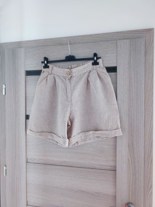 Bermudy spodenki lniane L