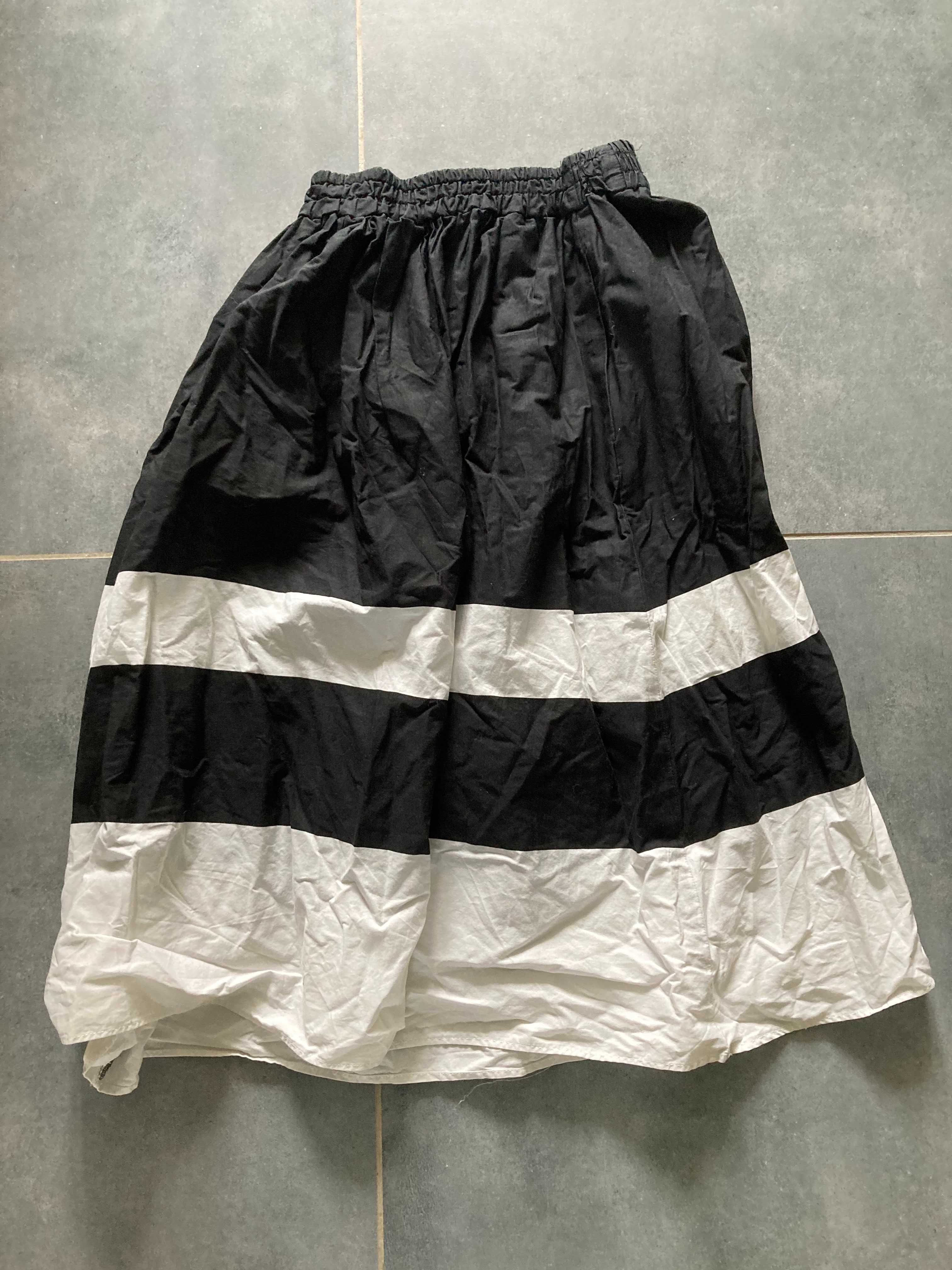 biało czarna spódnica Zara basic r. S 100% bawełna